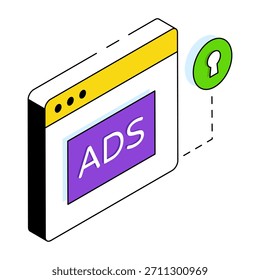 Icono de diseño perfecto de anuncio de Web seguro