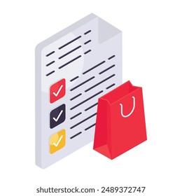 Perfect design icon of shopping list