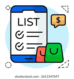 Perfect design icon of shopping list