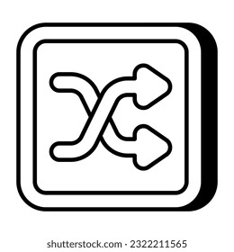A perfect design icon of shuffle arrows 
