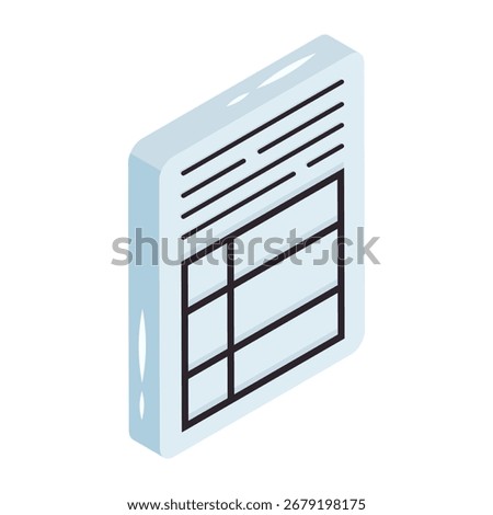 A perfect design icon of spreadsheet