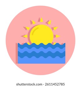 A perfect design icon of sunset