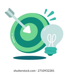 Icono de diseño perfecto de la idea objetivo.