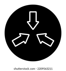 Perfect Design Icon Of Triple Inward Arrows 