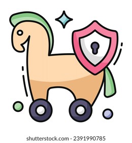 Icono de diseño perfecto para la seguridad de los caballos troyanos 