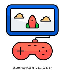 Perfect design icon of video game launch