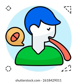 Perfect design icon of vomiting