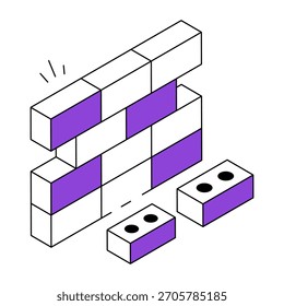 Un icono de diseño perfecto de la construcción de paredes