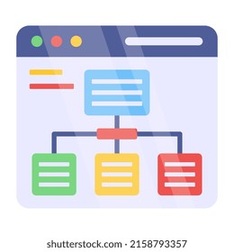Perfektes Design-Symbol der Web-Hierarchie