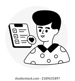 Icono de diseño perfecto de la lista de deseos
