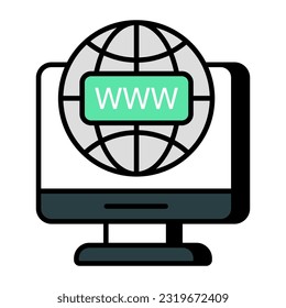 Perfect design icon of www