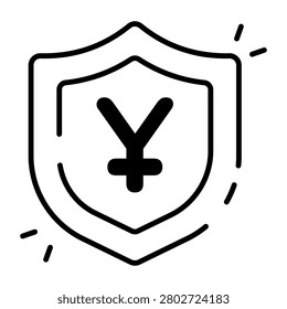 A perfect design icon of yuan security