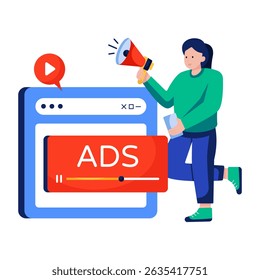 Ilustración de diseño perfecto de Sitio web publicitario