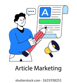 Perfect design illustration of article marketing