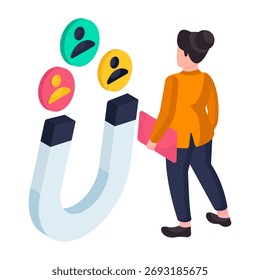 Ilustração de design perfeito para atrair usuários 