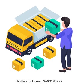 Perfect design illustration of cargo loading 