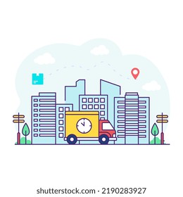 Perfect design illustration of cargo time
