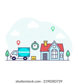 Perfect design illustration of cargo van