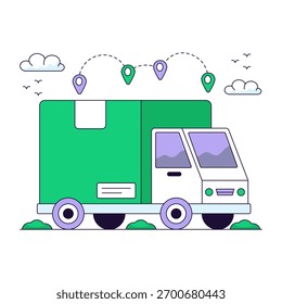 Perfect design illustration of cargo van