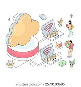 Perfect design illustration of cloud hosting