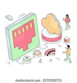 Perfect design illustration of cloud port