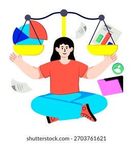 Ilustración de diseño perfecto del equilibrio de datos