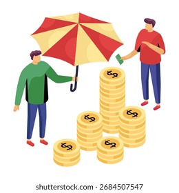 Una ilustración de diseño perfecto de la seguridad financiera