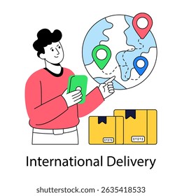 A perfect design illustration of global delivery