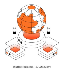 Ilustración de diseño perfecto del servidor global