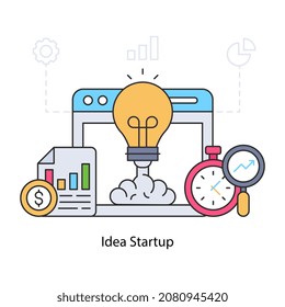 A perfect design illustration of idea startup