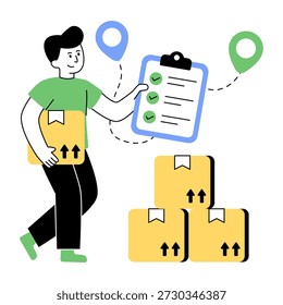 Ilustração perfeita do projeto da lista de inventário