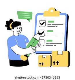 Ilustração perfeita do projeto da lista logística