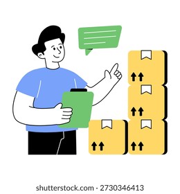 Uma ilustração de design perfeito do gerenciador logístico 