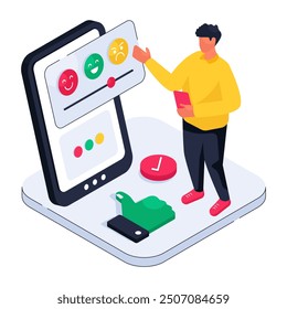 Ilustración de diseño perfecto de la respuesta del Cliente móvil 

