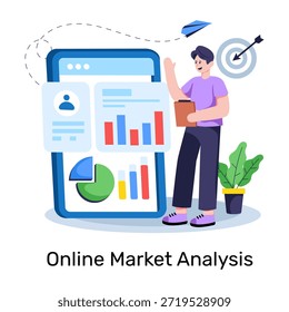Ilustración de diseño perfecto de análisis de datos en línea