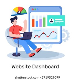 Ilustración de diseño perfecto de analista de datos en línea