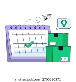 Ilustração perfeita do projeto da agenda de encomendas