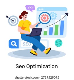 Ilustración de diseño perfecto de optimización de SEO