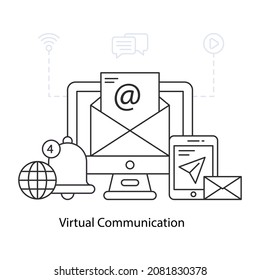 A perfect design illustration of virtual communication