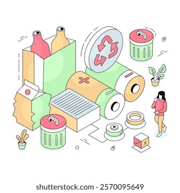 Perfect design illustration of waste sorting