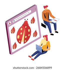 Ilustración de diseño perfecto de Web bug