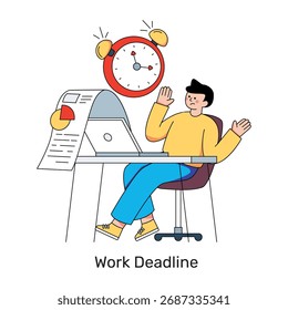 Ilustração perfeita do projeto do prazo final do trabalho