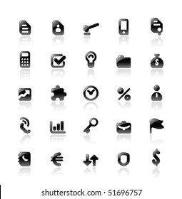 Perfect designer vector icons for business. Main shape, highlights and reflection are in separate layers.