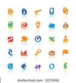 Perfect designer vector icons for business. Main shape, highlights and reflection are in separate layers.
