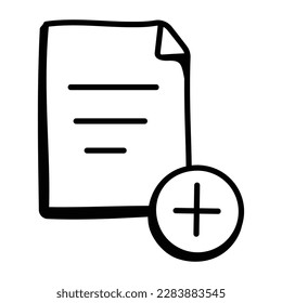 Icono de documento perfecto creado con el dibujo a mano de esbozo