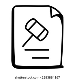 A perfect doc icon created with sketch hand drawing