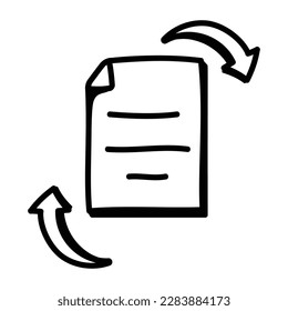 A perfect doc icon created with sketch hand drawing