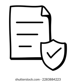 Icono de documento perfecto creado con el dibujo a mano de esbozo