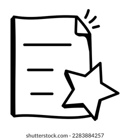 A perfect doc icon created with sketch hand drawing