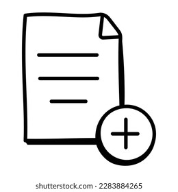 A perfect doc icon created with sketch hand drawing